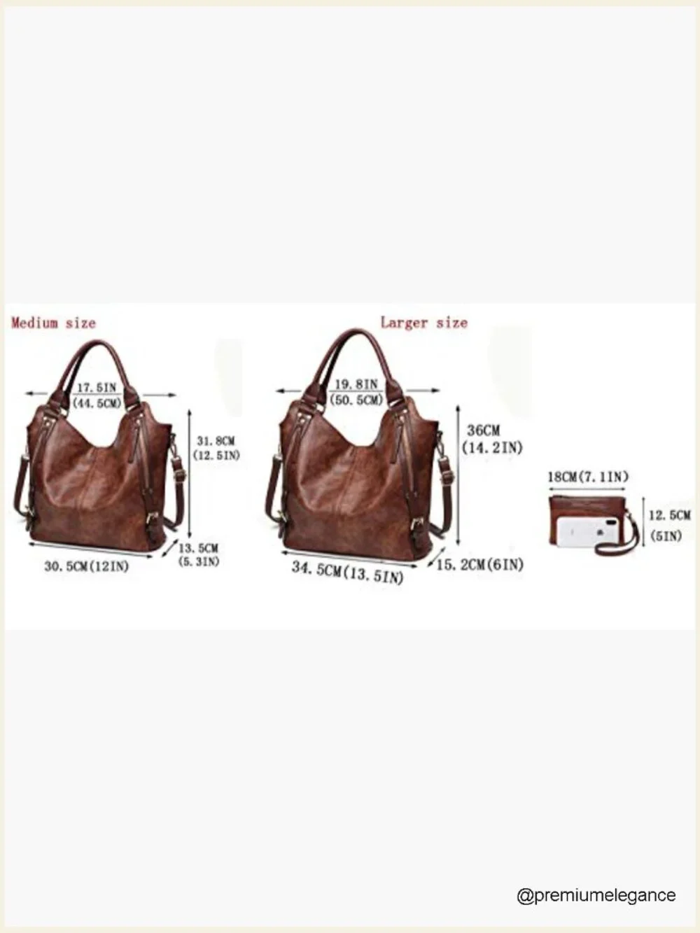 Faux Leather Hobo Shoulder Tote Bag with Adjustable Strap